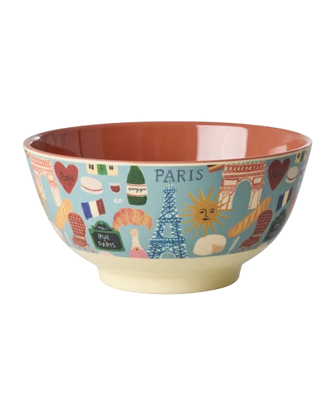 Melamine Bowl with Paris Mon Amour Medium