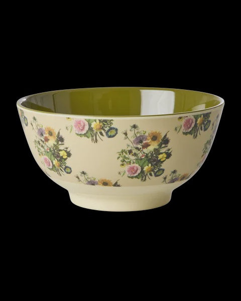 Melamine Bowl with Retro Bouquet Medium