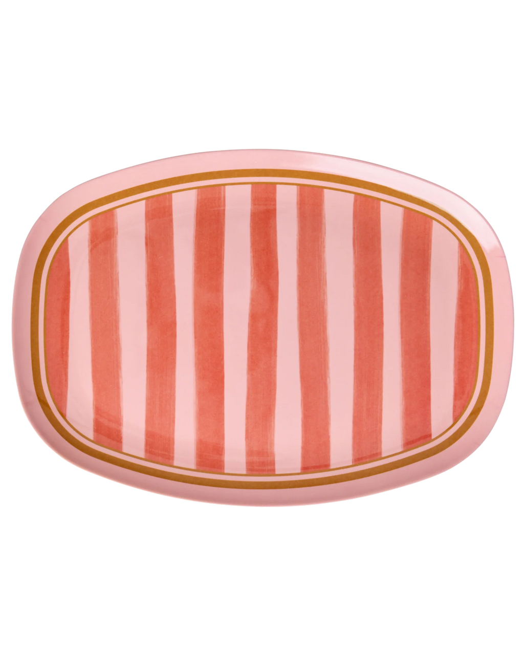 Melamine rectangular Plate Organic stripes