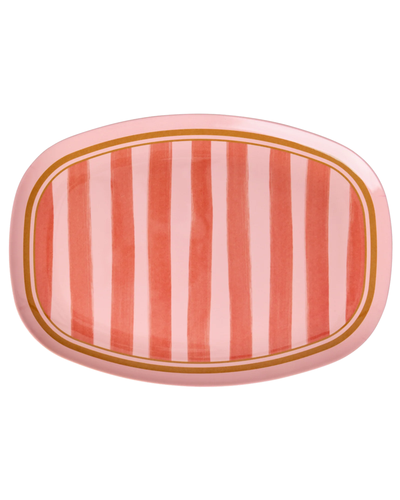 Melamine rectangular Plate Organic stripes