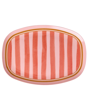 Melamine rectangular Plate Organic stripes