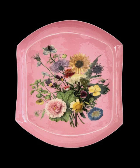 Metal Plate flower bouquet Pretty Pink