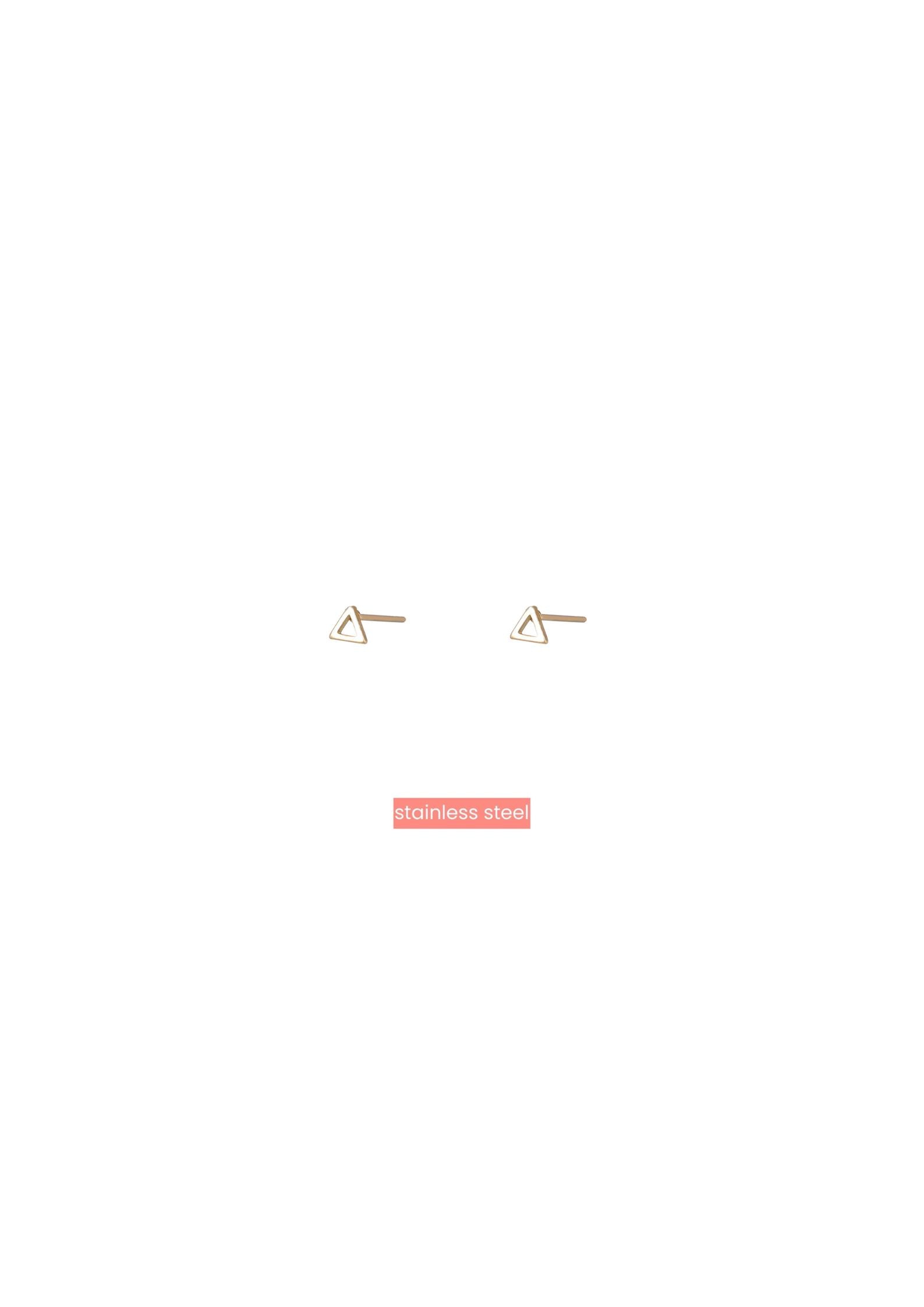 Oorbellen Open Triangle Stud -14K