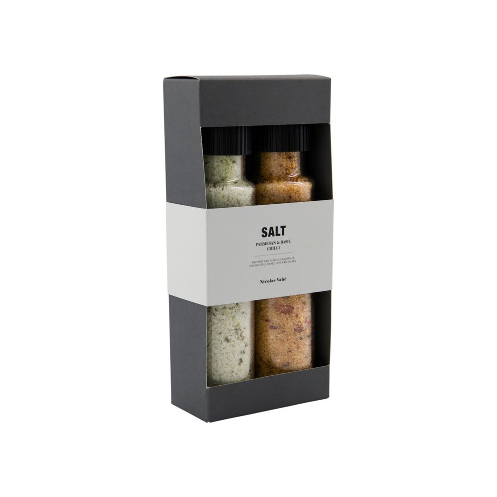 Gift box, Parmesan & basil salt & chilli salt NV