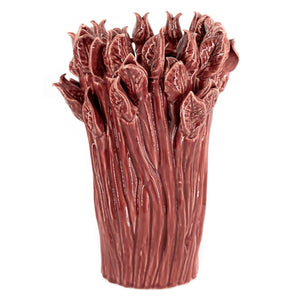 Vaas petal keramiek burgundy