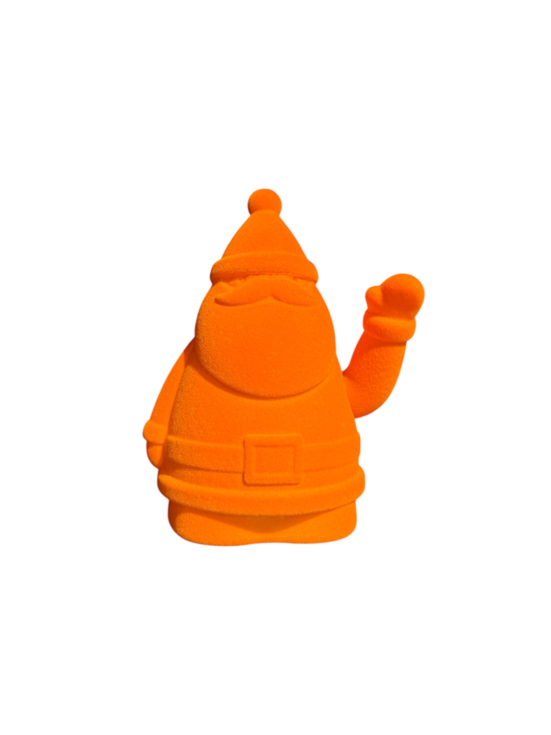 Zwaaiend kerstman geluksornament oranje