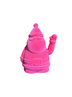 Zwaaiende kerstman geluksornament roze