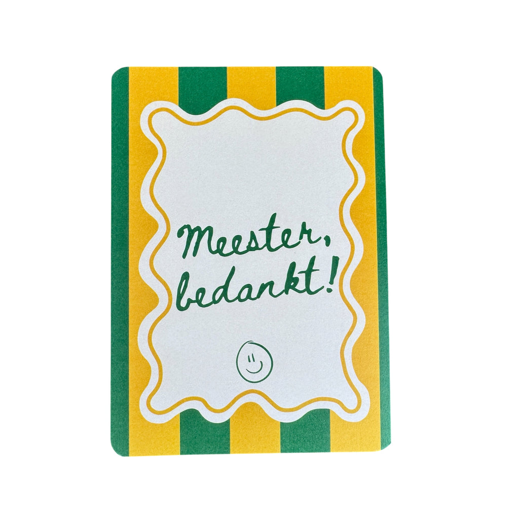 Meester bedankt kaart