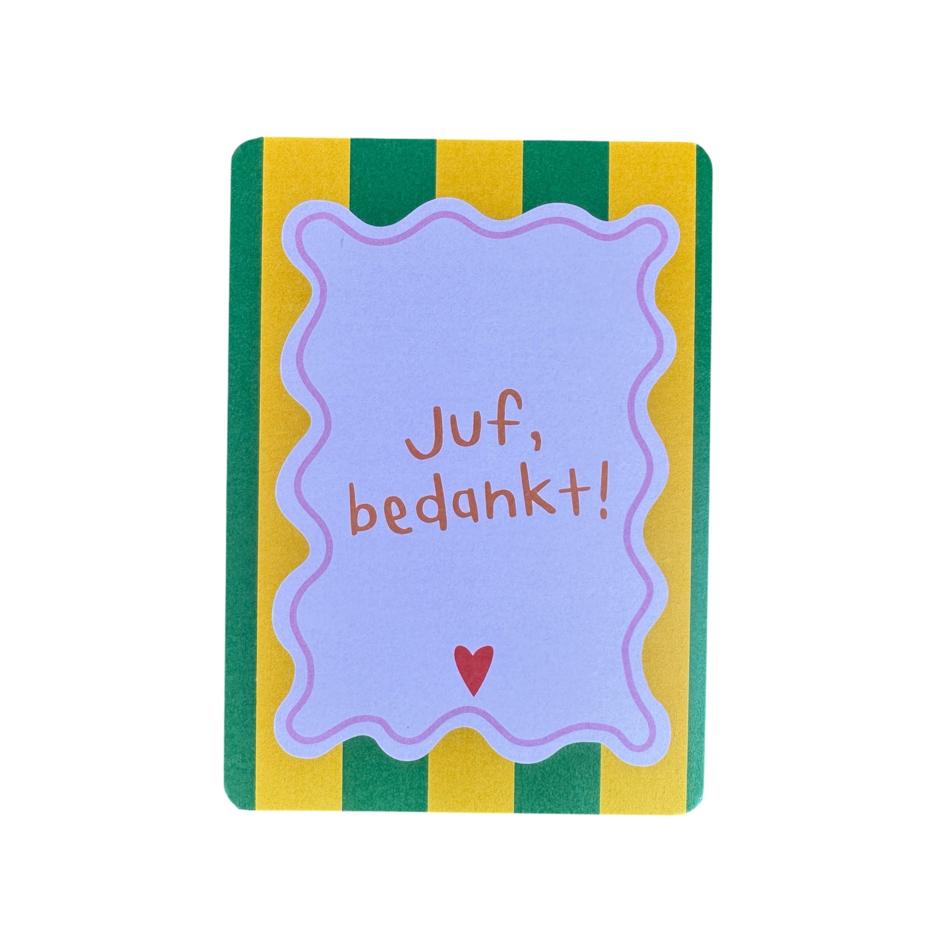 Juf bedankt kaart