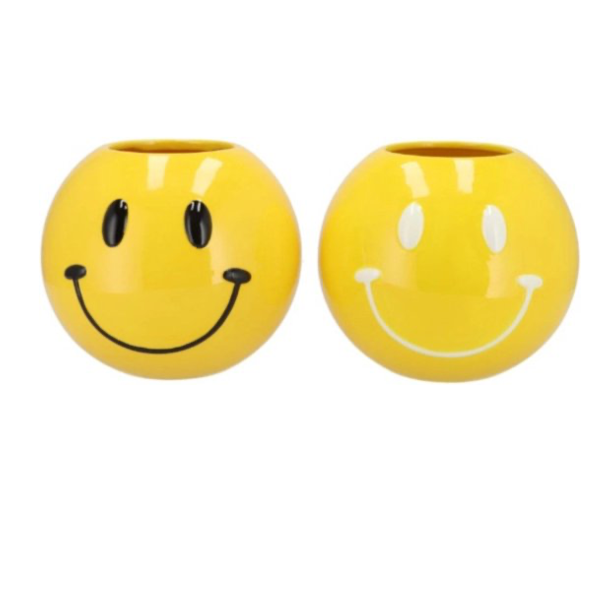 Smiley vaas geel klein