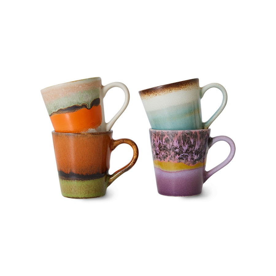 Espresso mugs Retro (set van 4) HK Living