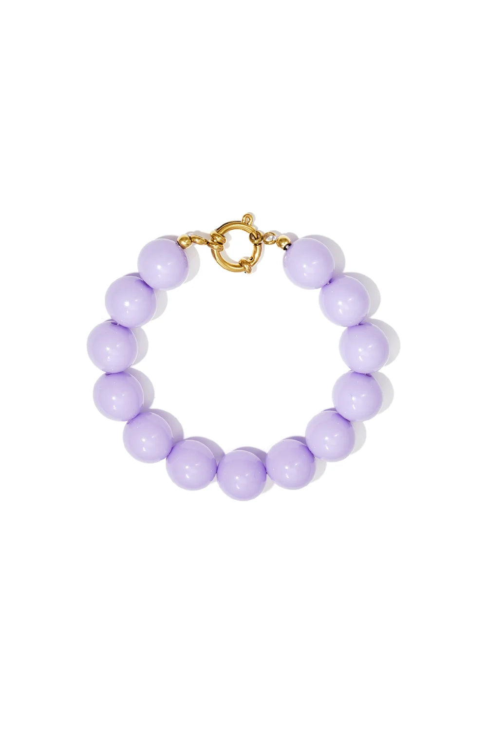 Kralen armband met gouden sluiting lila