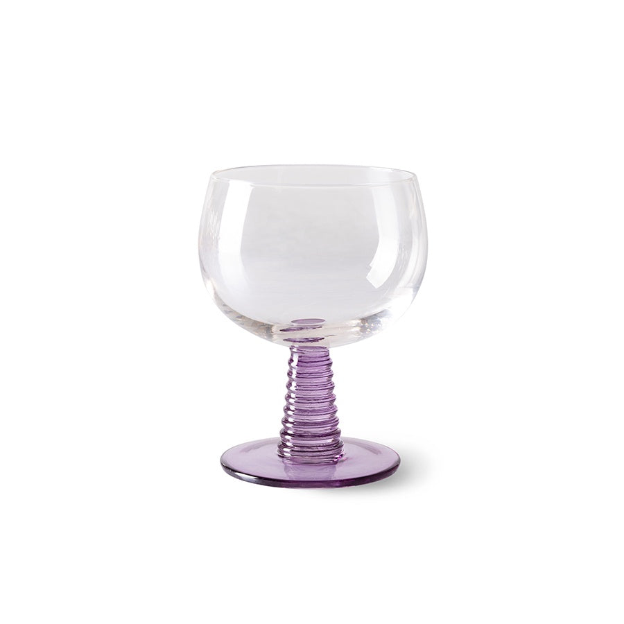 Swirl wijnglas laag Purple HK Living