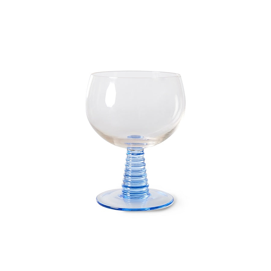 Swirl wijnglas laag Blue HK Living