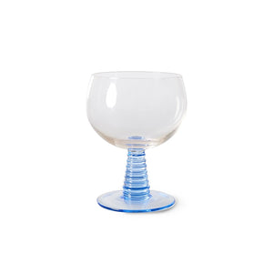 Swirl wijnglas laag Blue HK Living