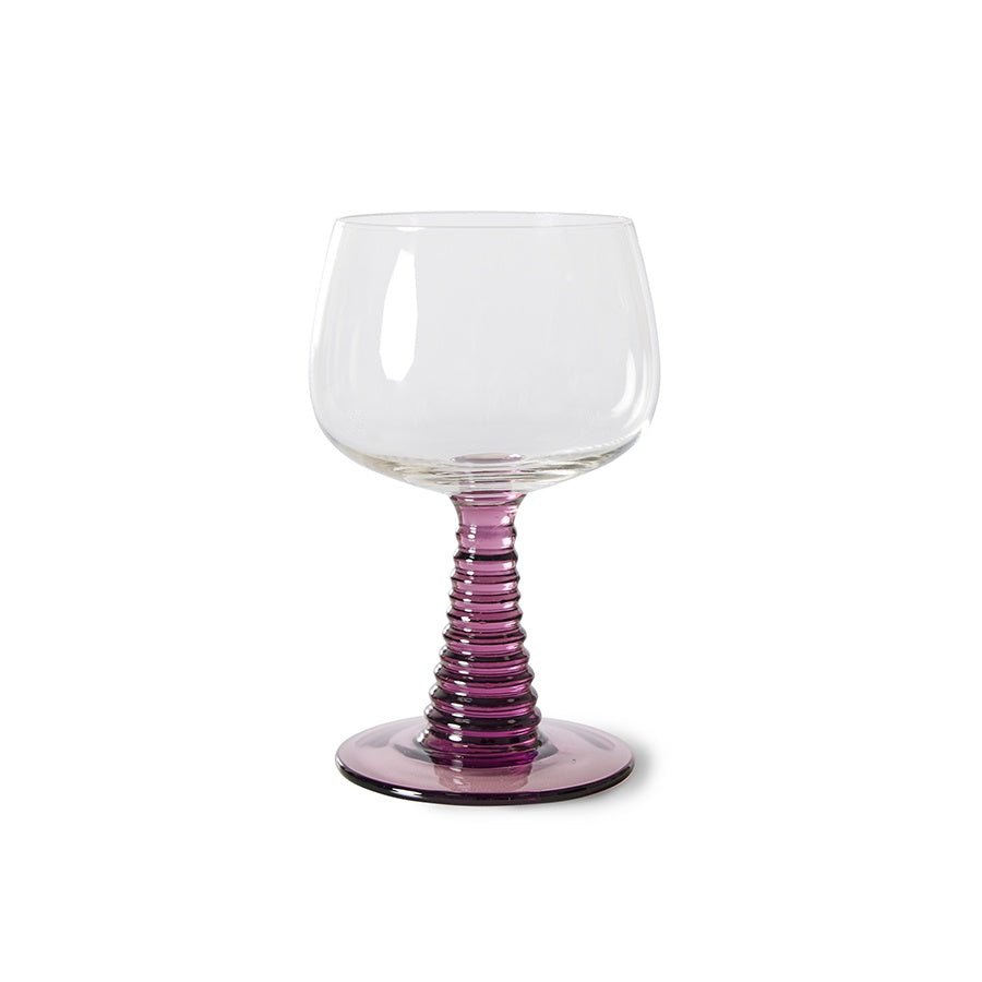 Swirl wijnglas hoog Purple HK Living
