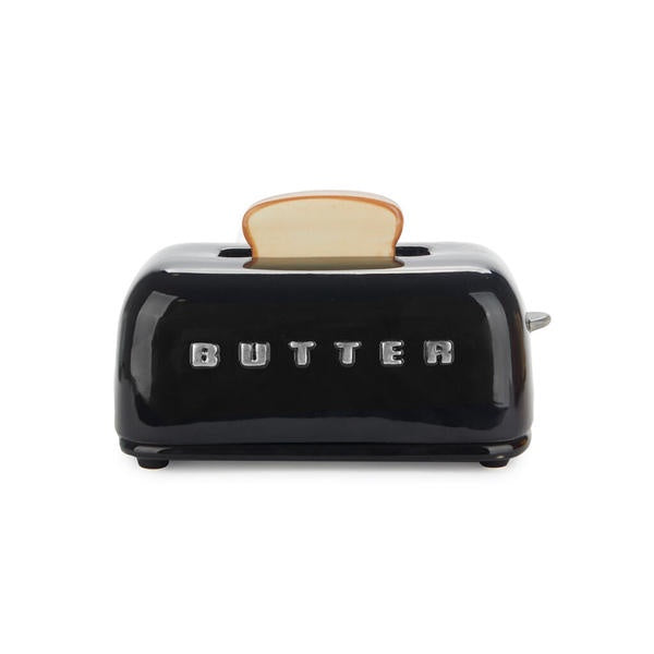 Butter dish Toasty 250gr black with lid ceramic