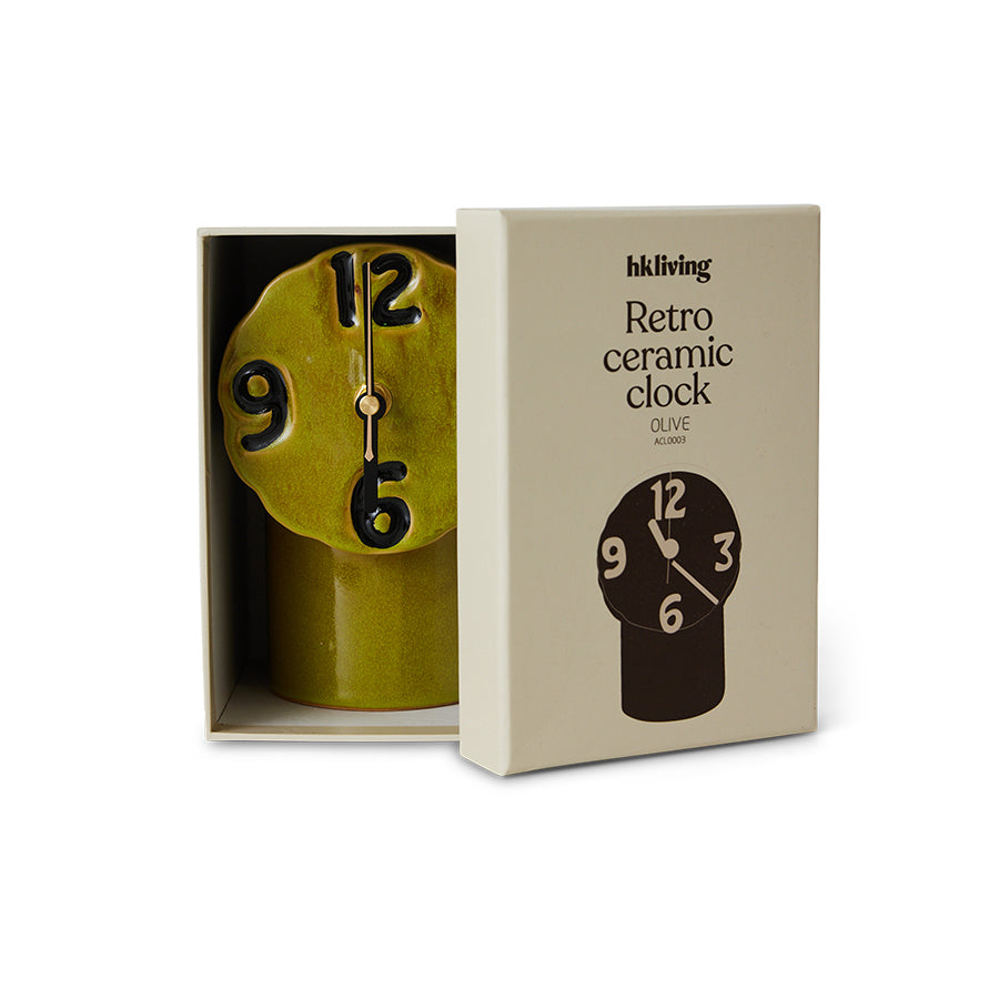Retro ceramic clock Olive HK Living