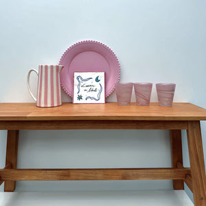 Onderbord met parelrand roze