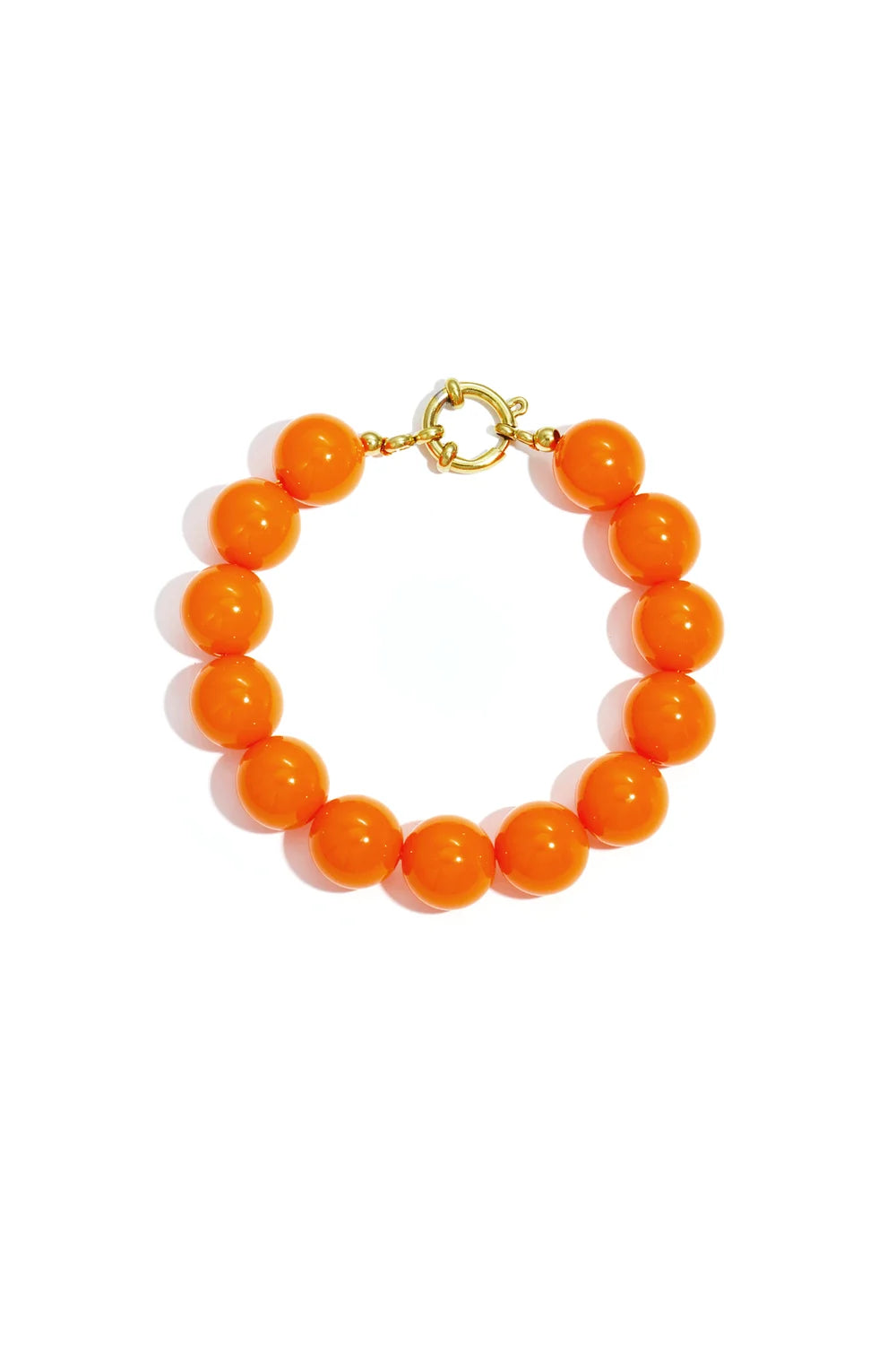 Kralen armband met gouden sluiting oranje