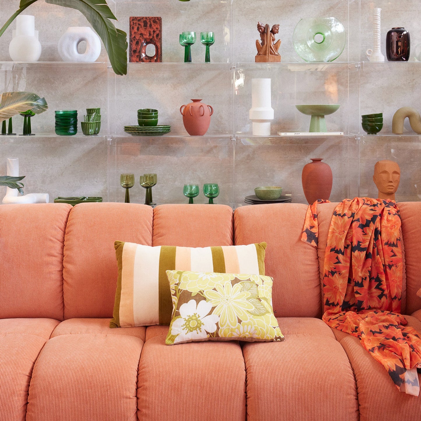 Stitched cushion daisy HK Living