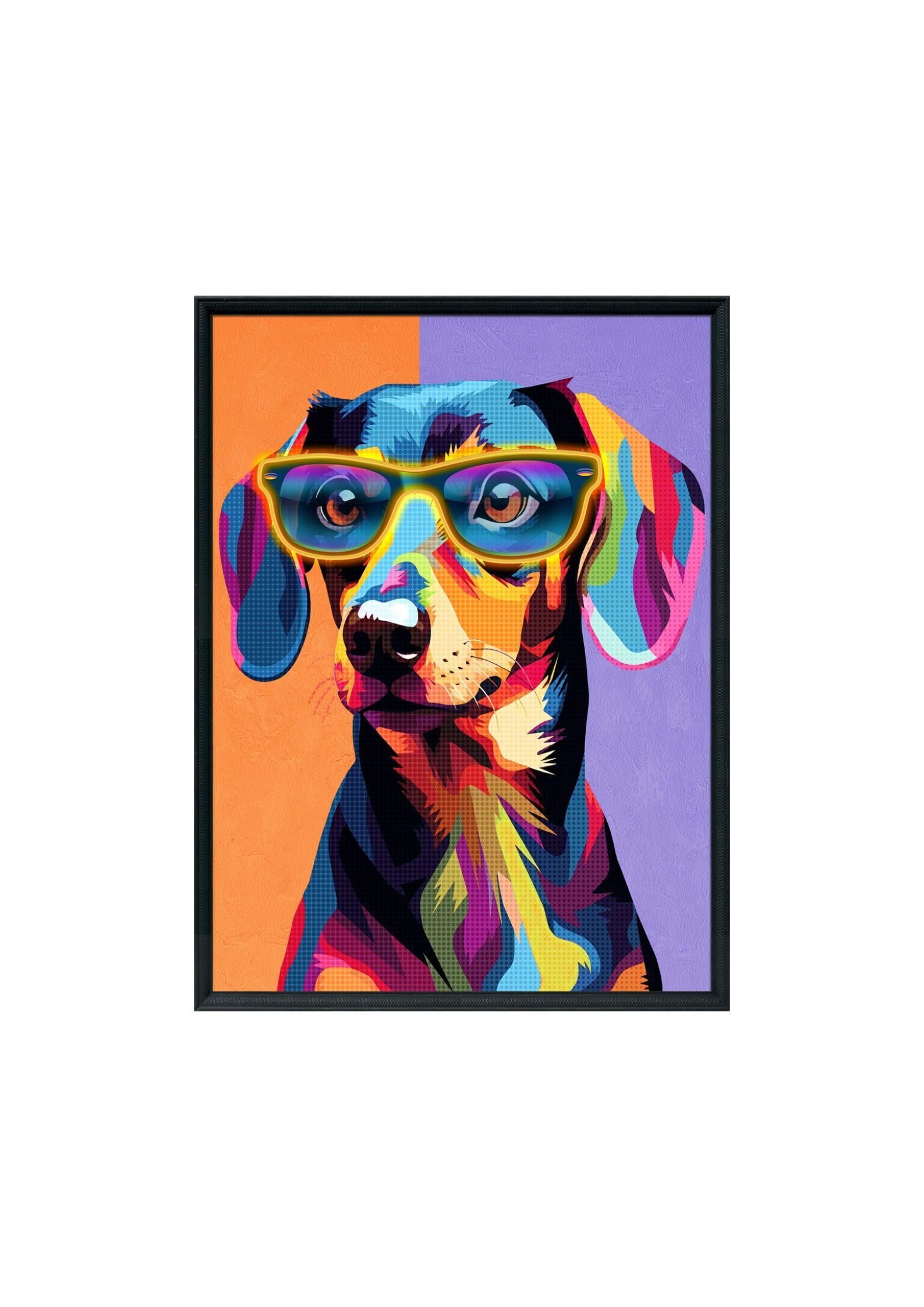 Schilderij met LED hond