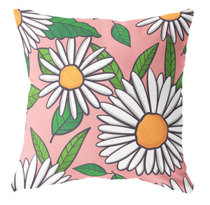 Buitenkussen vierkant Bloemen roze