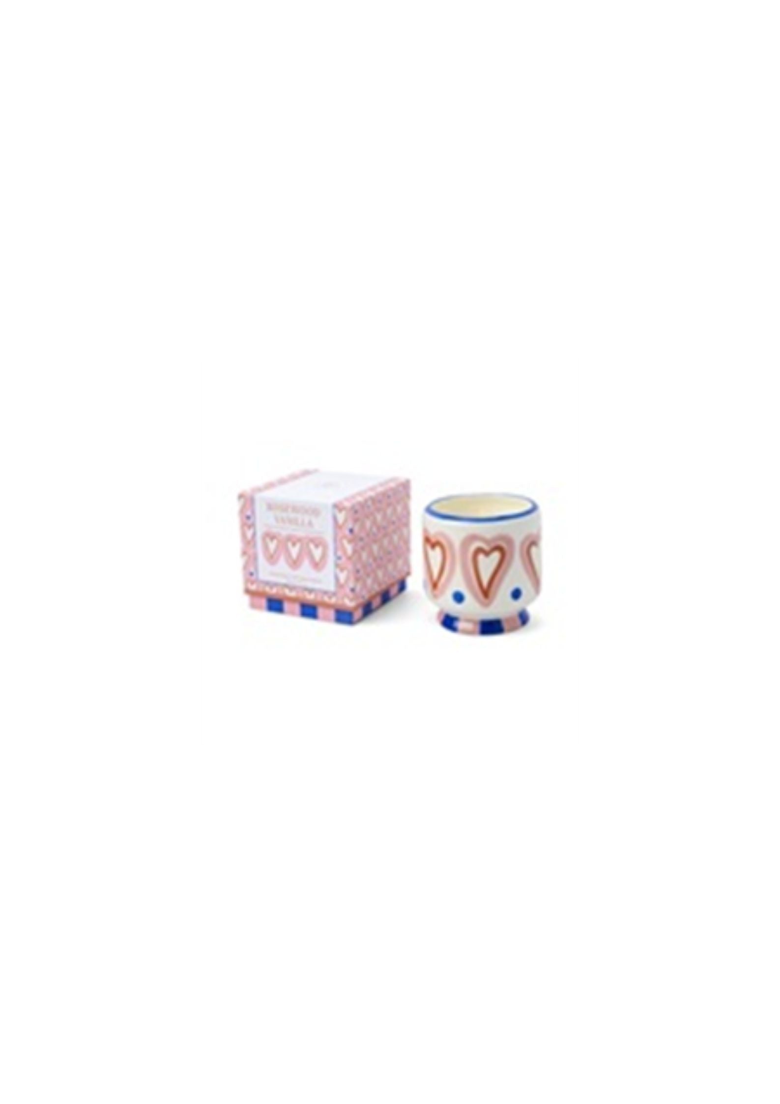 A Dopo 8oz./226g Hearts Ceramic Candle - Rosewood Vanilla