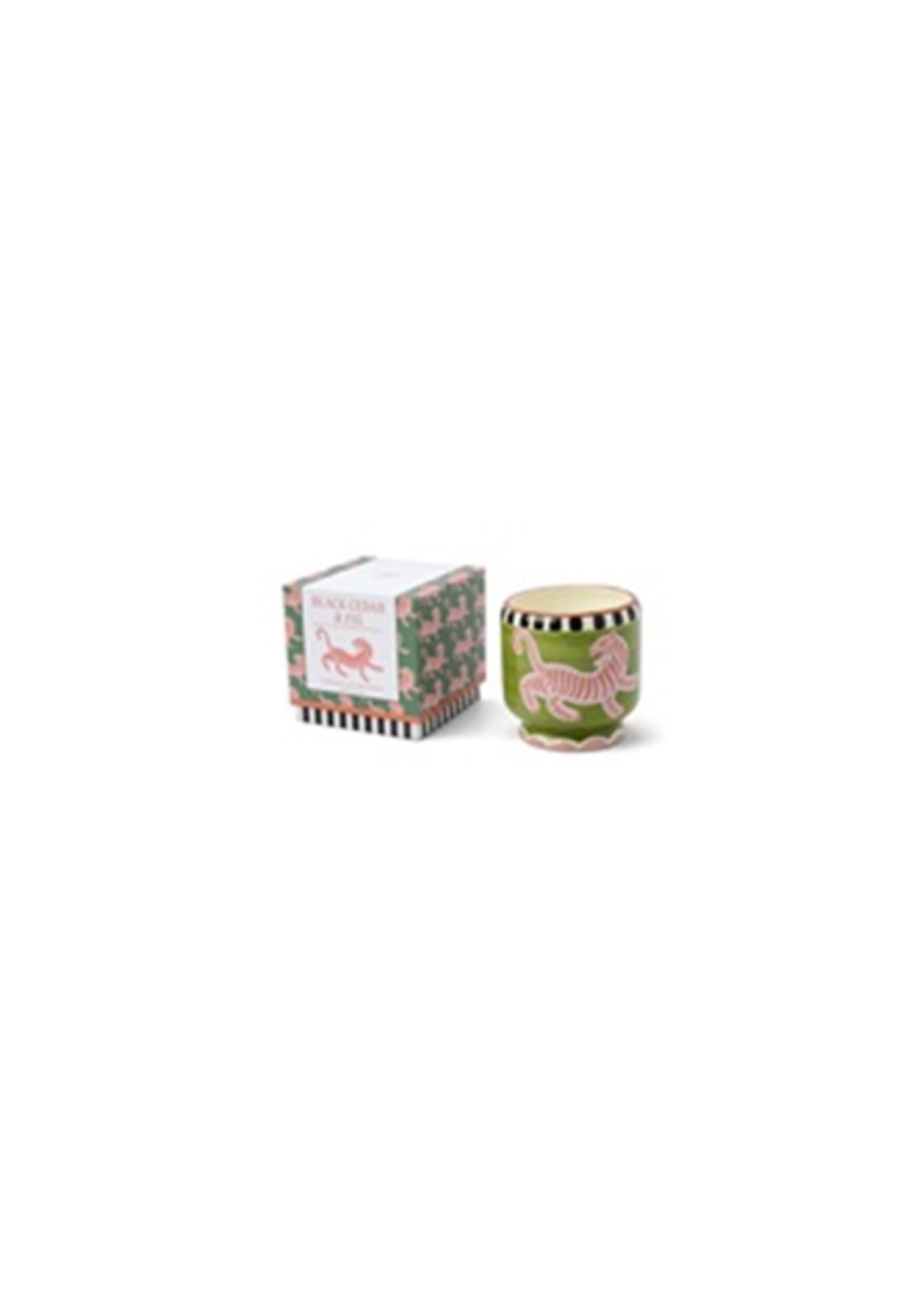 A Dopo 8oz./226g Tiger Ceramic Candle - Black Cedar & Fig