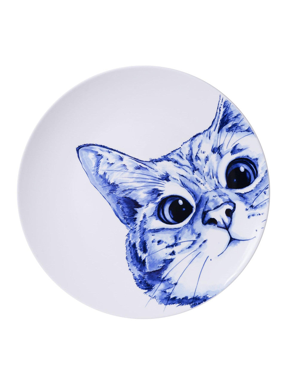 Wandbord 31cm Heinen Delfts Blauw poes