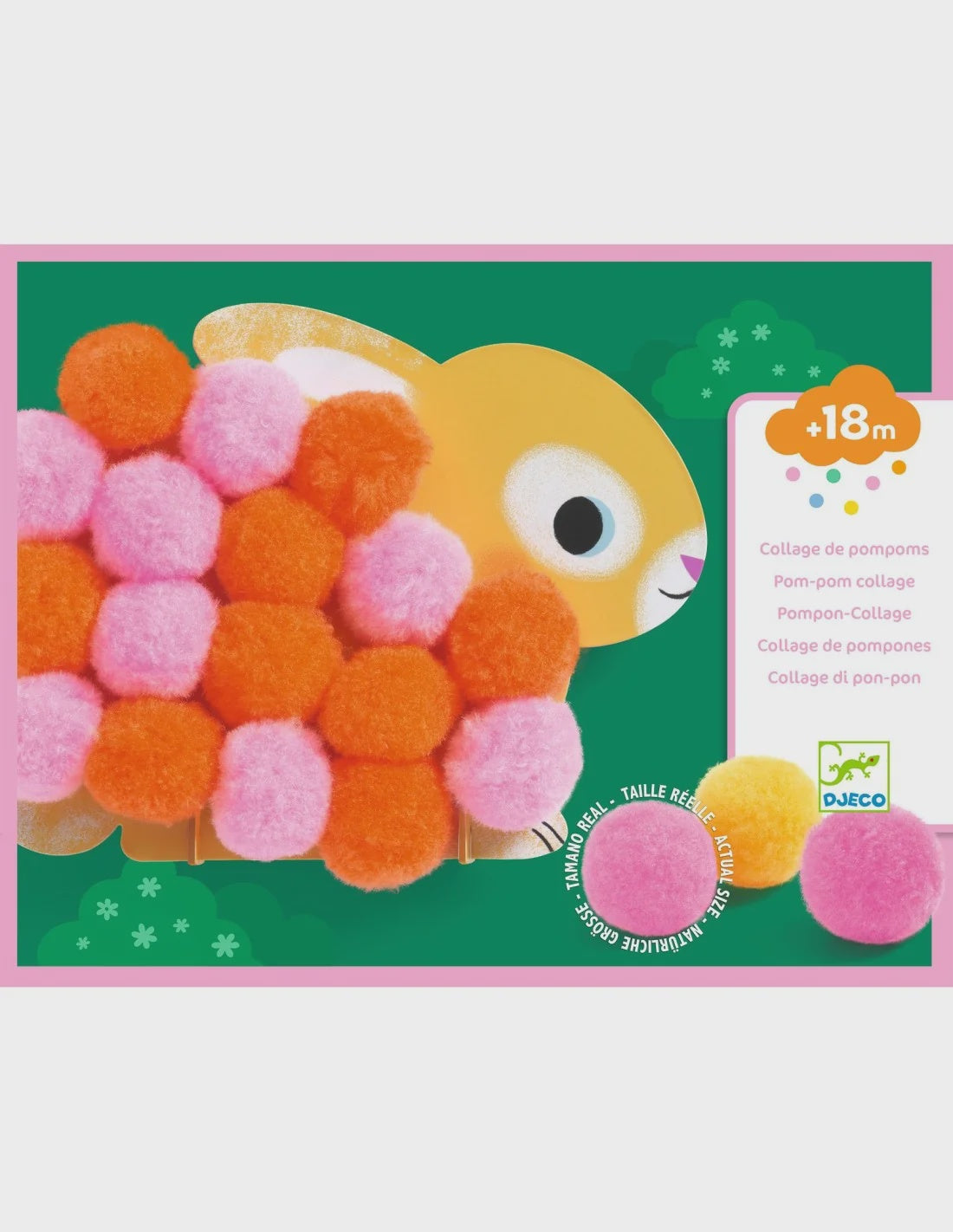 Pompomcollages-dieren en pompomcirkels DJ00049