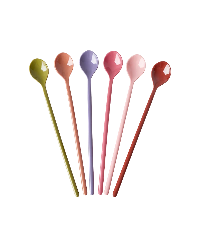 Melamine Latte Spoons Solid Colors - Set of 6