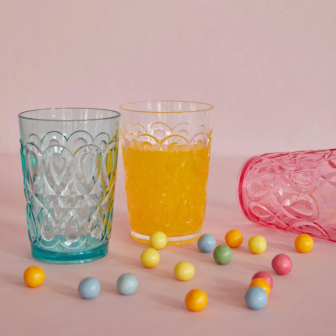 Acrylic tumbler glas roze Rice