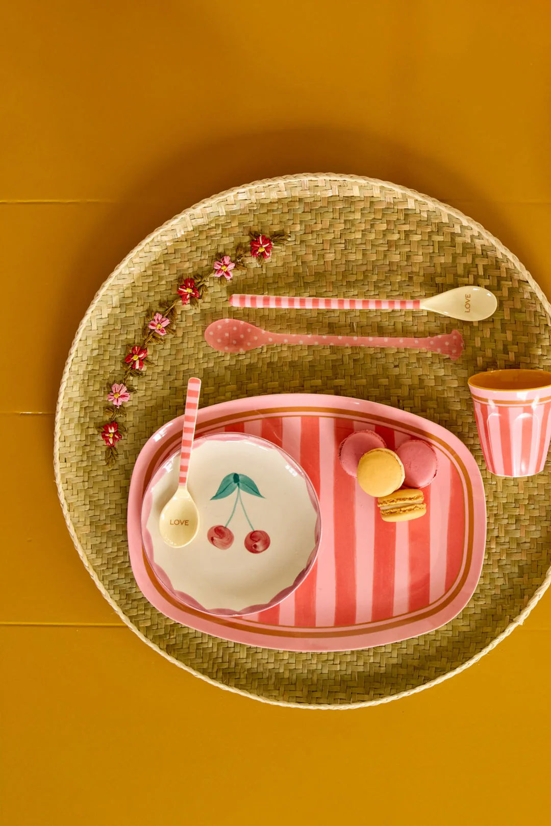 Melamine rectangular Plate Organic stripes