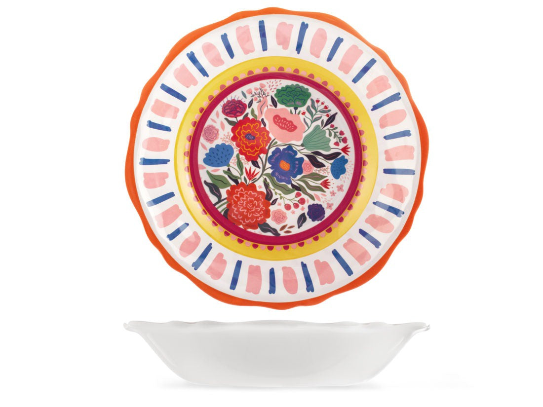 Melamine Bella Riva ronde schaal 34,5 CM Bloemen