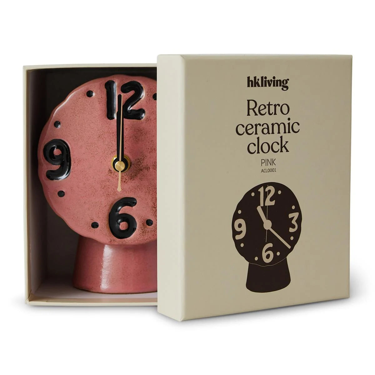 Retro ceramic clock pink HK Living