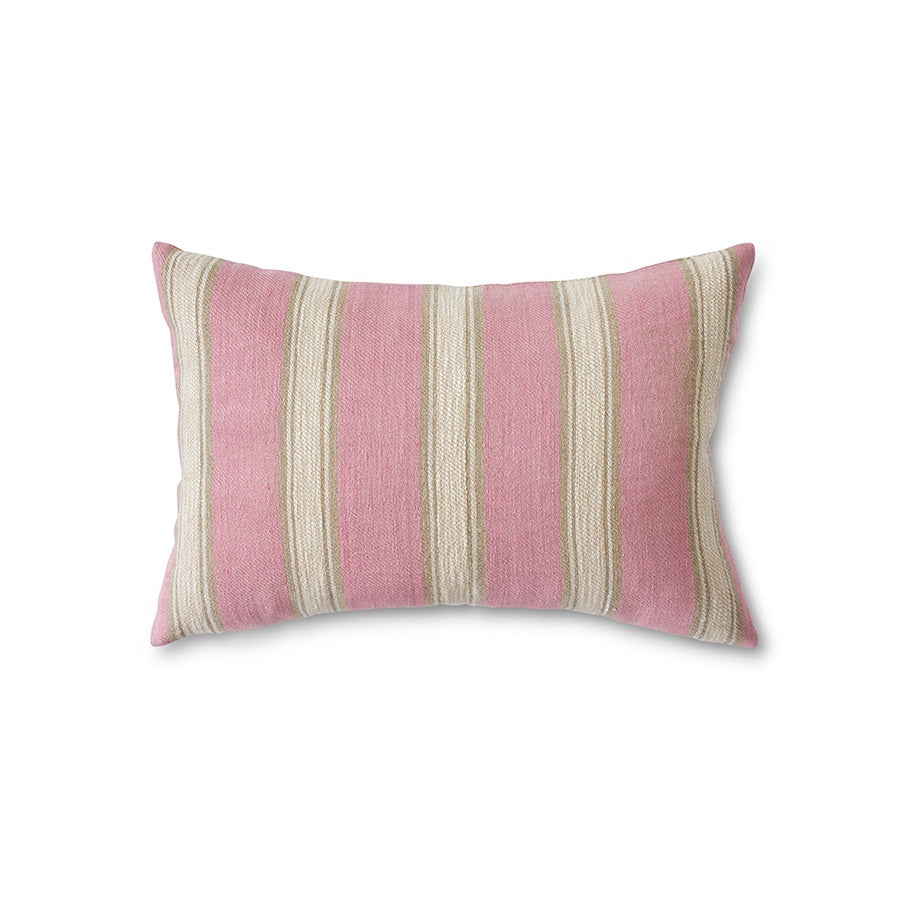 Woven Striped cushion Blush 60x40