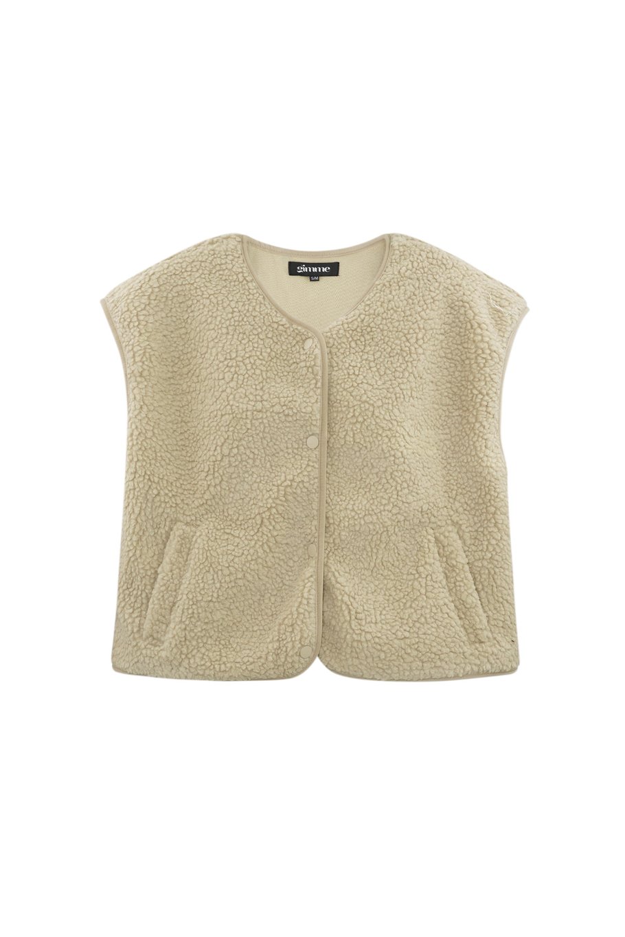 Fluffy teddy vest beige