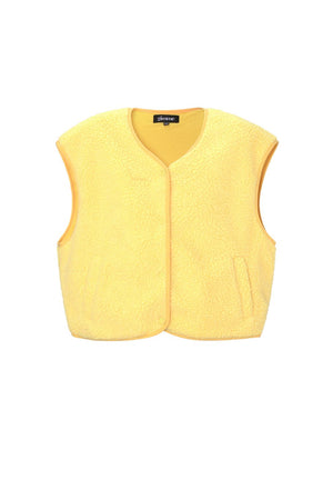 Fluffy teddy vest geel