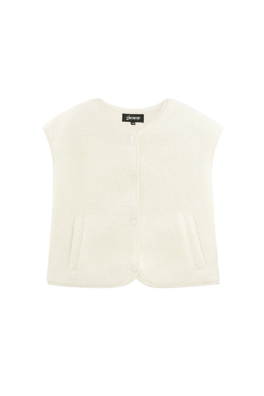 Fluffy teddy vest wit