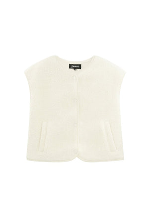 Fluffy teddy vest wit