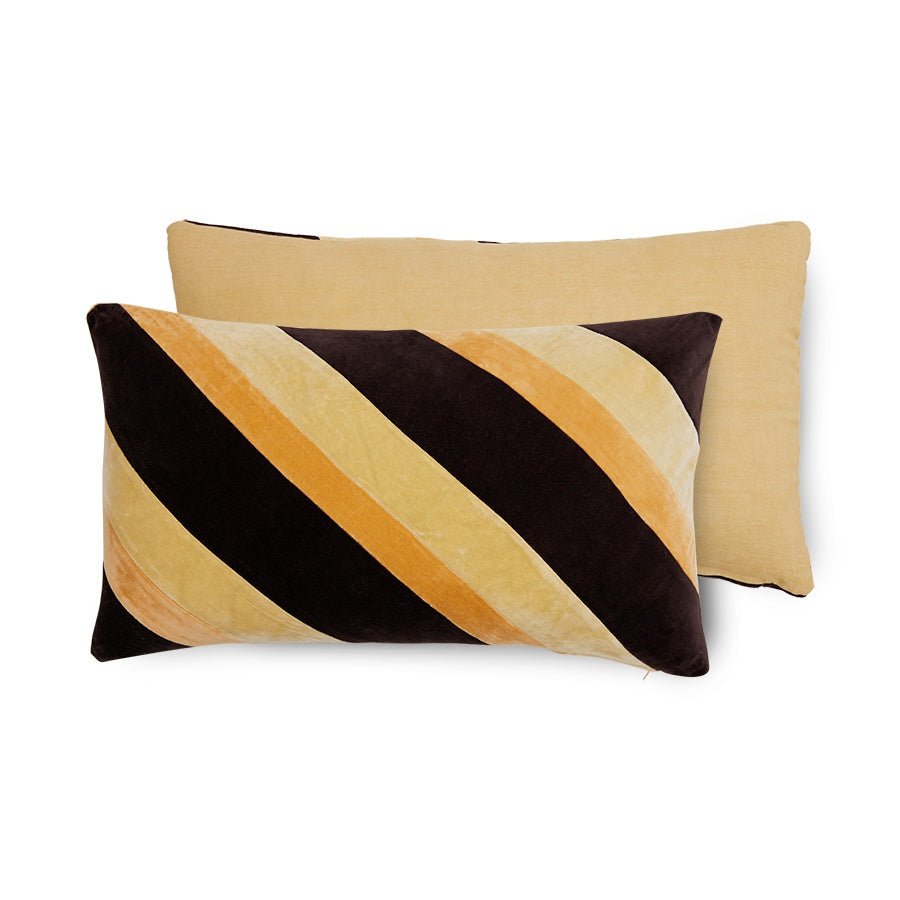 Striped velvet cushion fame 60x35cm HK Living