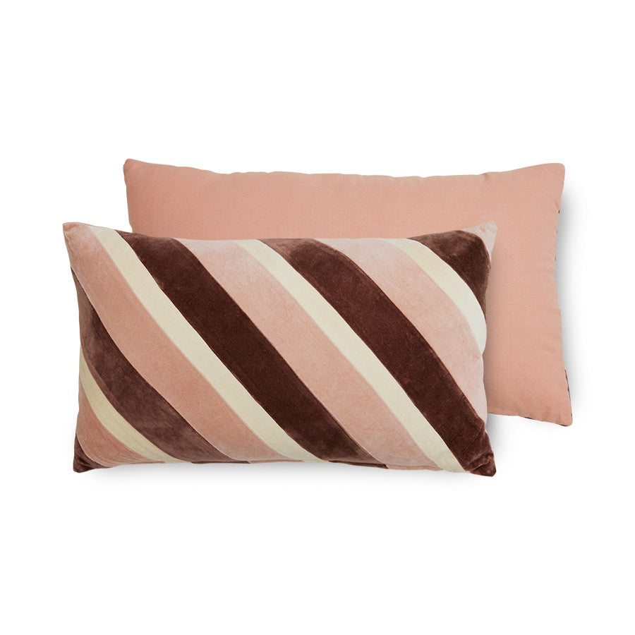 Striped velvet cushion Rose 60x35cm HK Living