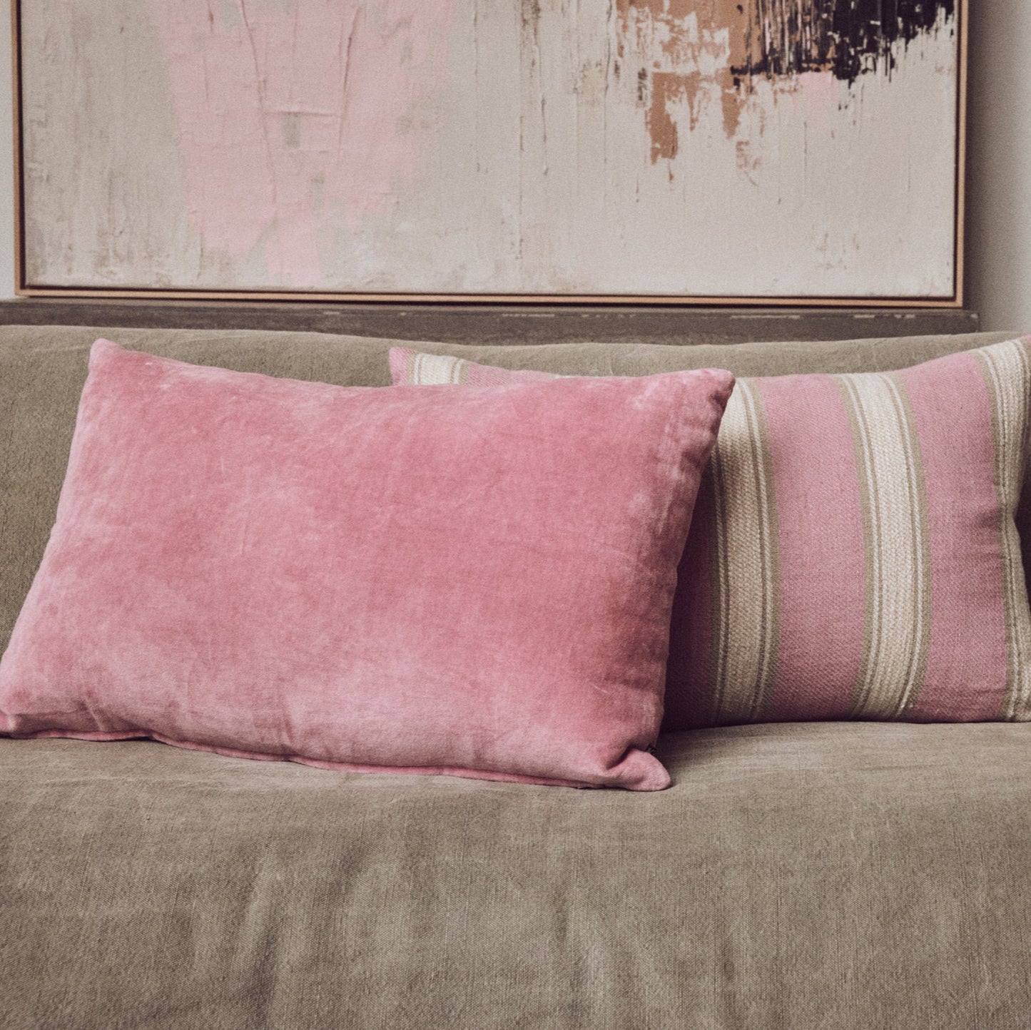 Velvet cushion rose HK Living