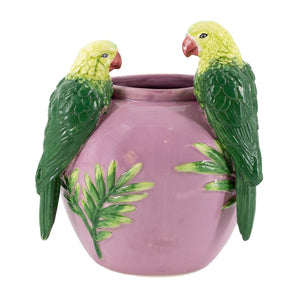 Aardewerk vaas met vogels