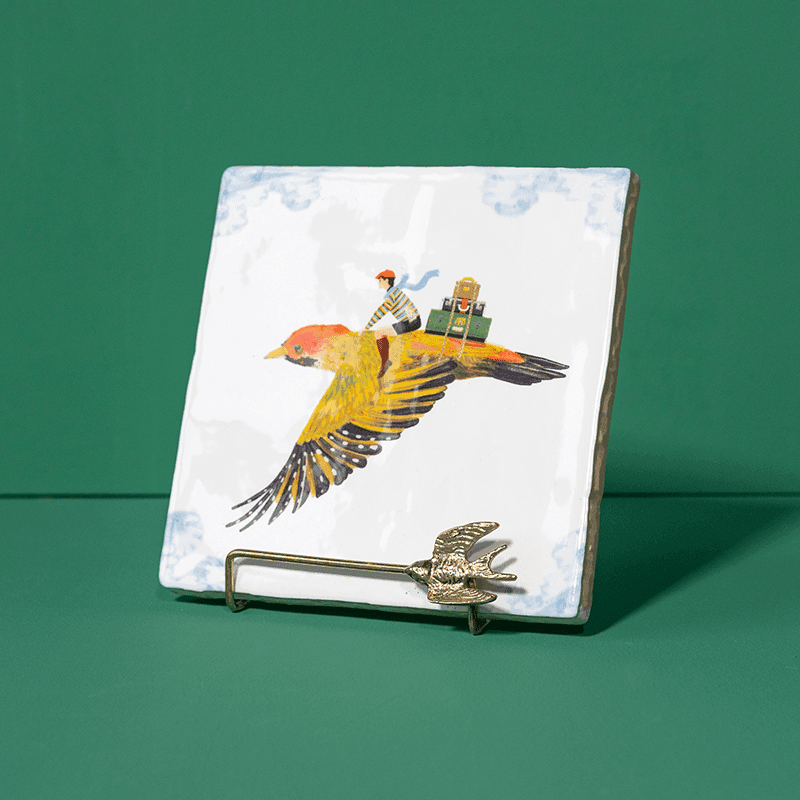 Storytile standaard goud vogeltje
