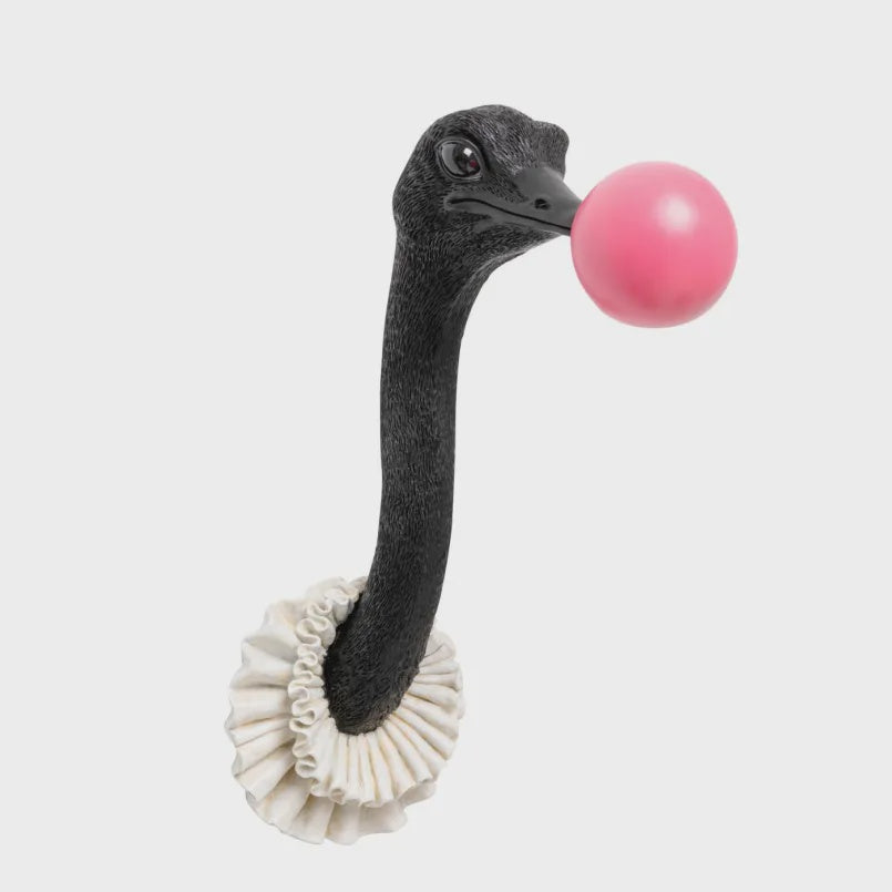 Muur object Struisvogel met kauwgom