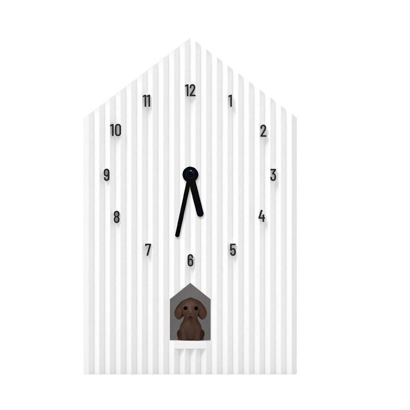 Klok decor hond Wit
